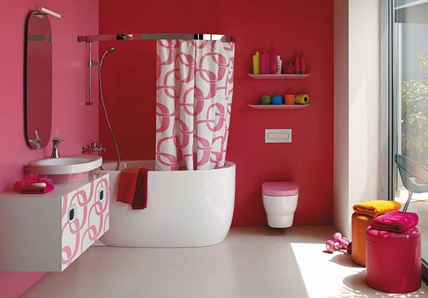 Baño para niñas rosa