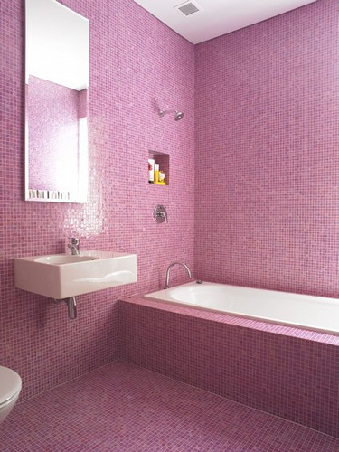 baño rosa